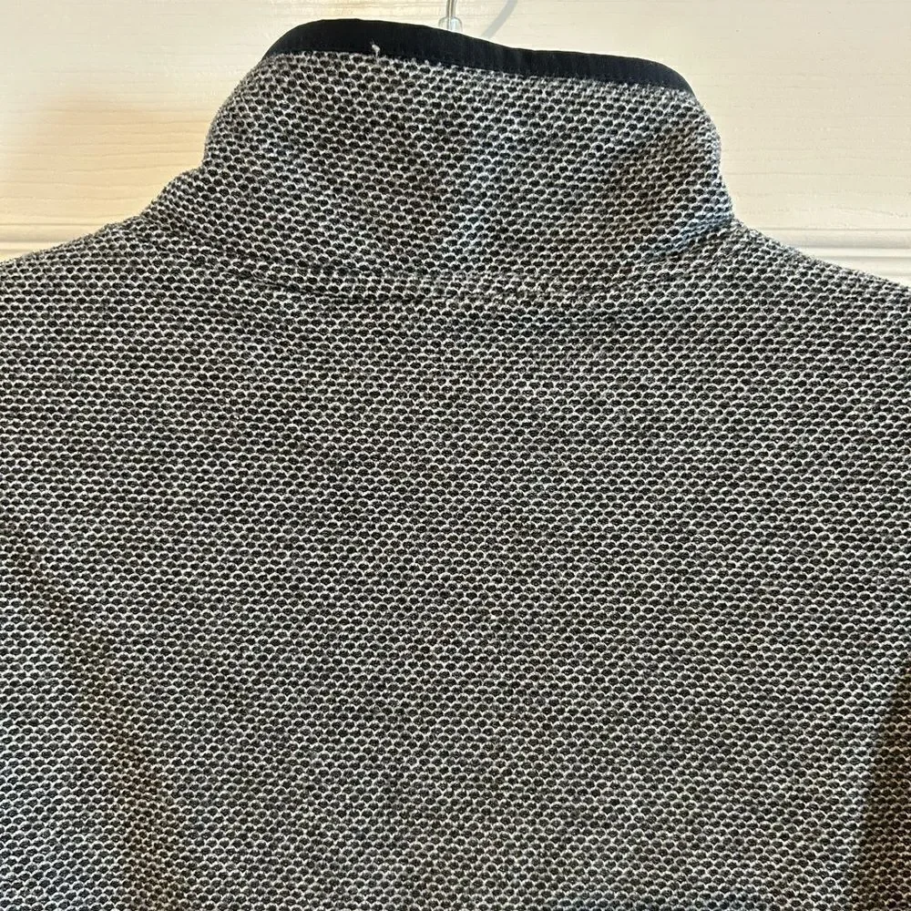 New Orvis Men Fleece Lined 1/4 Zip Pullover Black & White Medium